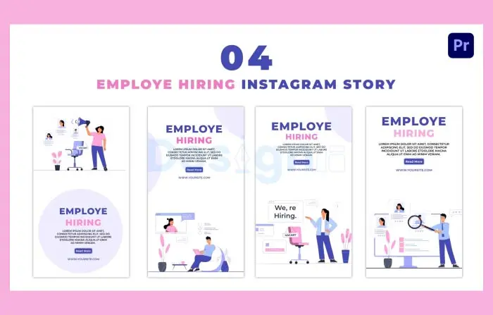 Animated Employee Hiring 2D Character Instagram Story